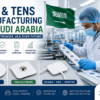 ECG and TENS electrode manufacturing facility in Saudi Arabia showing medical device production, quality control, and healthcare innovation under Vision 2030.